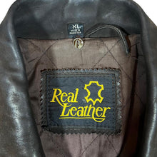 Load image into Gallery viewer, Vintage 90's REAL LEATHER Classic Genuine Brown Leather Button Jacket