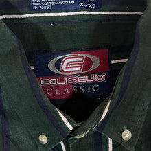 Load image into Gallery viewer, Vintage COLISEUM CLASSIC Multi Striped Green Short Sleeve Cotton Button-Up Shirt