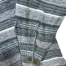 Load image into Gallery viewer, Vintage Commander Grey White Multi Striped Long Sleeve Cotton Flannel Shirt