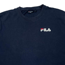 Load image into Gallery viewer, FILA Classic Basic Mini Logo Spellout Graphic Cotton Navy Blue T-Shirt