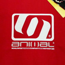 Load image into Gallery viewer, Animal Classic Skater Surfer Logo Spellout Graphic Red T-Shirt