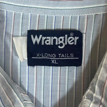 Load image into Gallery viewer, Vintage 90's WRANGLER "X-Long Tails" Striped Pearl Snap Western Cowboy Long Sleeve Shirt