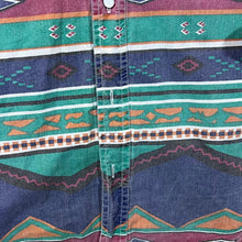 Load image into Gallery viewer, Vintage 90's Aztec Navajo Crazy Abstract Patterned Long Sleeve Cotton Shirt