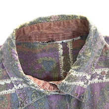 Load image into Gallery viewer, Vintage 90's Floral Flower Multi Colour Patterned Cotton Long Sleeve Shirt