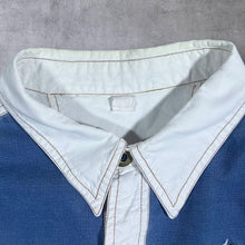 Load image into Gallery viewer, Vintage Cowboy Western Embroidered Aztec Eagle White Blue Short Sleeve Shirt