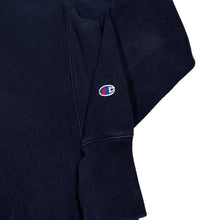 Load image into Gallery viewer, Champion Reverse Weave Embroidered Mini Spellout Logo Navy Blue Sweatshirt