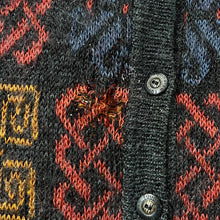 Load image into Gallery viewer, Vintage 90's EQUORIAN HERITAGE Grandad Patterned Mohair Acrylic Knit Button Cardigan Sweater Jumper