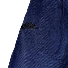 Load image into Gallery viewer, NIKE Embroidered Mini Logo Navy Blue Corduroy Cord Cropped Length Pants Trousers