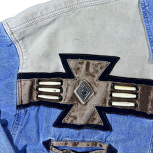 Load image into Gallery viewer, Vintage Rivergold Cowboy Western Blue Denim Long Sleeve Pearl Snap Popper Shirt