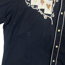 Load image into Gallery viewer, Vintage 90's RODEO BY QUARTERMASTER Cowboy Western Style Card Deck Long Sleeve Cotton Shirt