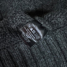 Load image into Gallery viewer, MONSOON Dark Grey 100% Lambswool Chunky Cable Knit Zip Cardigan Sweater