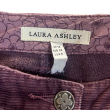 Load image into Gallery viewer, Early 00's LAURA ASHLEY Floral Pocket Purple Corduroy Cord Trousers
