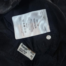 Load image into Gallery viewer, WRANGLER "Texas Slim" Classic Black Corduroy Cord Straight Leg Trousers