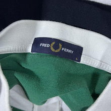 Load image into Gallery viewer, Fred Perry Green Black White Striped Mini Logo Cotton Polo Shirt
