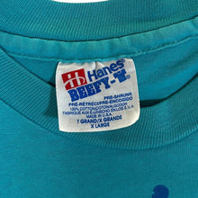 Load image into Gallery viewer, Vintage 90's HANES Tropical Fish Wildlife Graphic Blue Single Stitch T-Shirt