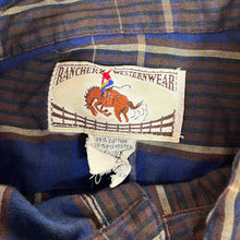 Load image into Gallery viewer, Vintage 90's RANCHER WESTERNWEAR Plaid Check Pearl Snap Popper Button Long Sleeve Cowboy Western Shirt