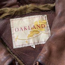 Load image into Gallery viewer, Vintage 90's Oakland Genuine Real Brown Heavyweight Leather Zip Bomber Jacket