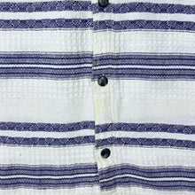Load image into Gallery viewer, Vintage Natural Life Style C&A Blue White Striped Short Sleeve Flannel Cotton Shirt