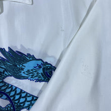 Load image into Gallery viewer, Early 00's Hai Zhou Goth Y2K Traditional Dragon Graphic Open Collar White Shirt
