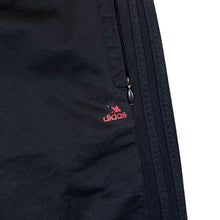 Load image into Gallery viewer, ADIDAS Classic Three Stripe Mini Logo Black Open Leg Sports Tracksuit Bottoms