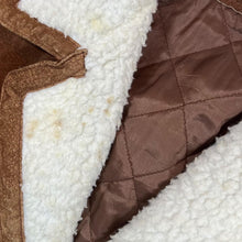 Load image into Gallery viewer, Vintage 90's ON TIME Brown Suede Leather Aztec Patterned Knit Panel Bomber Jacket