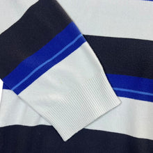 Load image into Gallery viewer, Adidas Mini Logo Blue White Multi Striped Crewneck Sweater Jumper