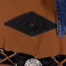 Load image into Gallery viewer, Vintage 90's Running Bear Cowboy Western Blue Denim Popper Long Sleeve Shirt