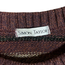 Load image into Gallery viewer, Vintage SIMON TAYLOR Multi Striped Acrylic Wool Knit Sweater Jumper