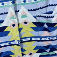 Load image into Gallery viewer, Vintage Crazy Abstract Aztec Patterned Towelling Effect Long Sleeve Flannel Shirt