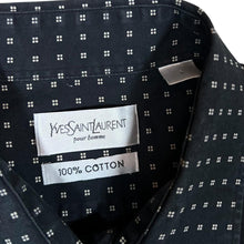 Load image into Gallery viewer, Early 00's YSL YVES SAINT LAURENT Black Patterned Short Sleeve Shirt