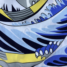 Load image into Gallery viewer, Early 00's Euro Moda The Wave Art Surfer Y2K Graphic Blue Silk Blend Shirt