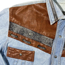 Load image into Gallery viewer, Vintage Bugatti Universal Service Cowboy Western Leather Panel Long Sleeve Shirt