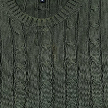 Load image into Gallery viewer, BLUE HARBOUR Marks & Spender Classic Cable Knit Green Cotton Sweater Jumper
