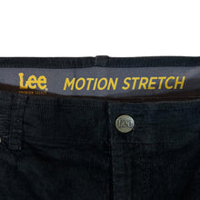 Load image into Gallery viewer, LEE "Motion Stretch" Classic Black Corduroy Cord Straight Leg Trousers