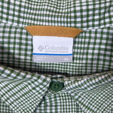Load image into Gallery viewer, Columbia Sportswear Green White Check Short Sleeve Cotton Shirt