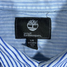 Load image into Gallery viewer, Timberland Earthkeepers "Regular Fit" Blue White Striped Linen Long Sleeve Shirt