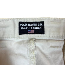 Load image into Gallery viewer, Vintage POLO JEANSO CO Ralph Lauren "Utility Pleat" Classic Cream Cotton Straight Leg Chino Trousers