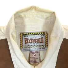 Load image into Gallery viewer, Vintage 90's RIVER GOLD Leather Panel Cowboy Western Long Sleeve Cotton Shirt