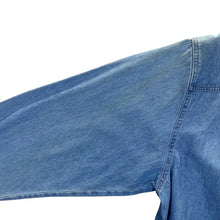 Load image into Gallery viewer, Vintage John Baner Black Panel Cowboy Western Blue Denim Popper Long Sleeve Shirt