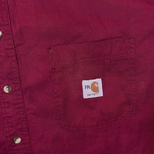 Load image into Gallery viewer, Vintage Carhartt FR Classic Burgundy Short Sleeve Cotton Button-Up Shirt