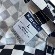 Load image into Gallery viewer, PORTWEST Texpel "Chessboard Trousers" Black White Checkerboard Workwear Chef Pants Trousers