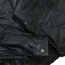 Load image into Gallery viewer, Vintage 90's FLUID INTERNATIONAL Genuine Real Black Leather Biker Bomber Jacket