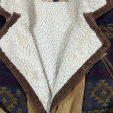Load image into Gallery viewer, Vintage 90's CHAFER Aztec Pattern Woven Panel Suede Leather Fleece Lined Jacket