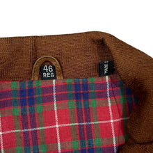 Load image into Gallery viewer, Vintage 90's MARLYNN ESSEX Check Lined Brown Real Suede Leather Bomber Jacket