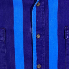 Load image into Gallery viewer, Vintage MWG Canadian Outdoors Blue Striped Long Sleeve Button-Up Cotton Shirt