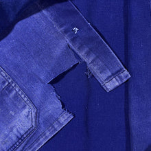 Load image into Gallery viewer, Vintage French Chore Worker Style Faded Blue Heavily Distressed Cotton Jacket