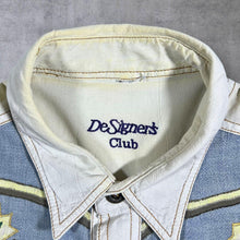 Load image into Gallery viewer, Vintage DeSigner's Club Cowboy Western Embroidered Native White Long Sleeve Shirt