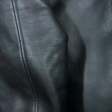 Load image into Gallery viewer, Early 00's EVOLUTION Leatherlike Classic Black Faux Leather Effect Zip Bomber Jacket