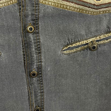 Load image into Gallery viewer, Vintage Western Star Cowboy Western Washed Grey Cotton Short Sleeve Shirt