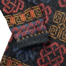 Load image into Gallery viewer, Vintage 90's EQUORIAN HERITAGE Grandad Patterned Mohair Acrylic Knit Button Cardigan Sweater Jumper